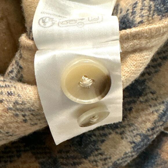 H M Jacket Women XS Tan Plaid Button-Up Long Sleeve 2 Chest Pockets Shacket - Picture 8 of 10